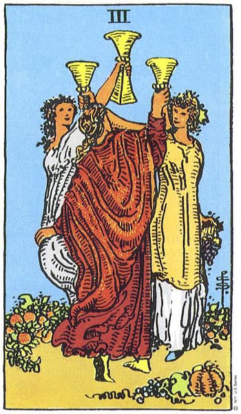 Three of Cups tarot card