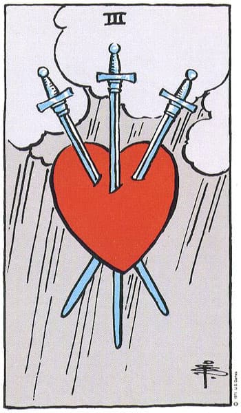 Three of Swords tarot card