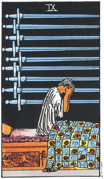 Nine of Swords tarot card