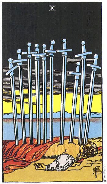 Ten of Swords tarot card