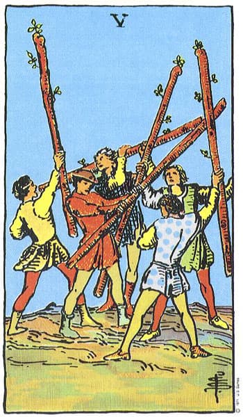 Five of Wands tarot card