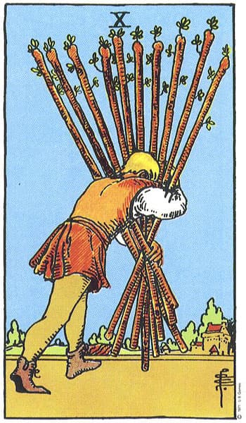 Ten of Wands tarot card